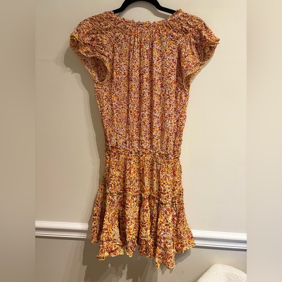 Poupette St. Barth Mini Dress Triny Ruffled Yellow Glory Size Small - Picture 5 of 10